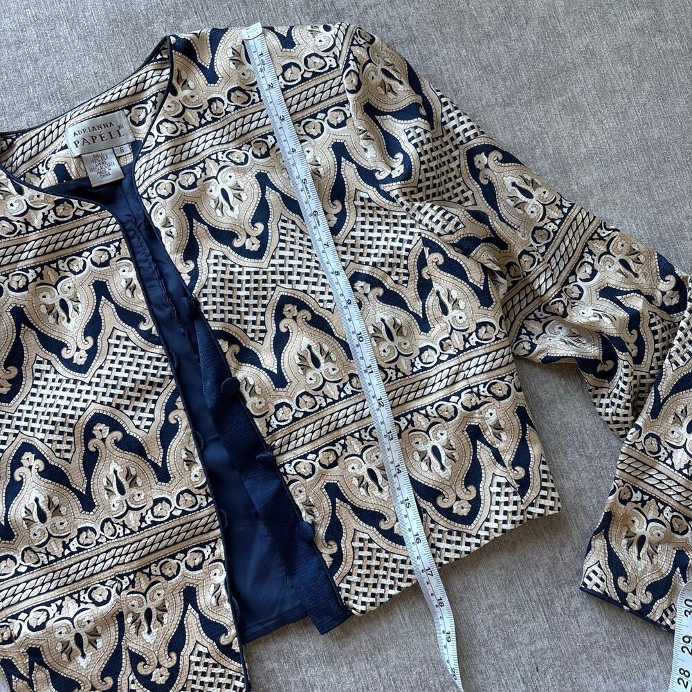 Adrianna Papell Cropped Silk Jacket - Picture 5 of 6